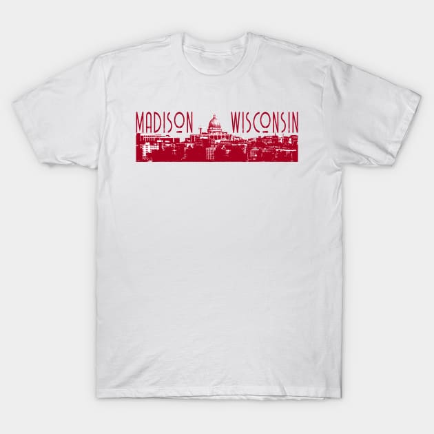 Madison Wisconsin Skyline T-Shirt by zsonn